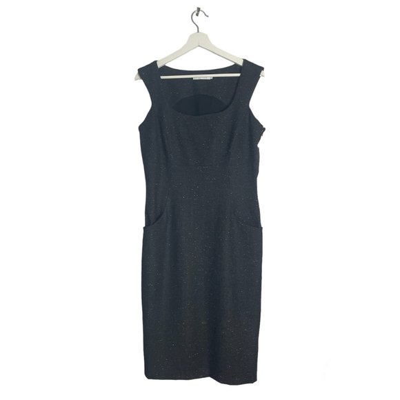 Chaiken Scooped Portrait Dress In Charcoal Size 8 Vintage Cocktail - Picture 1 of 15